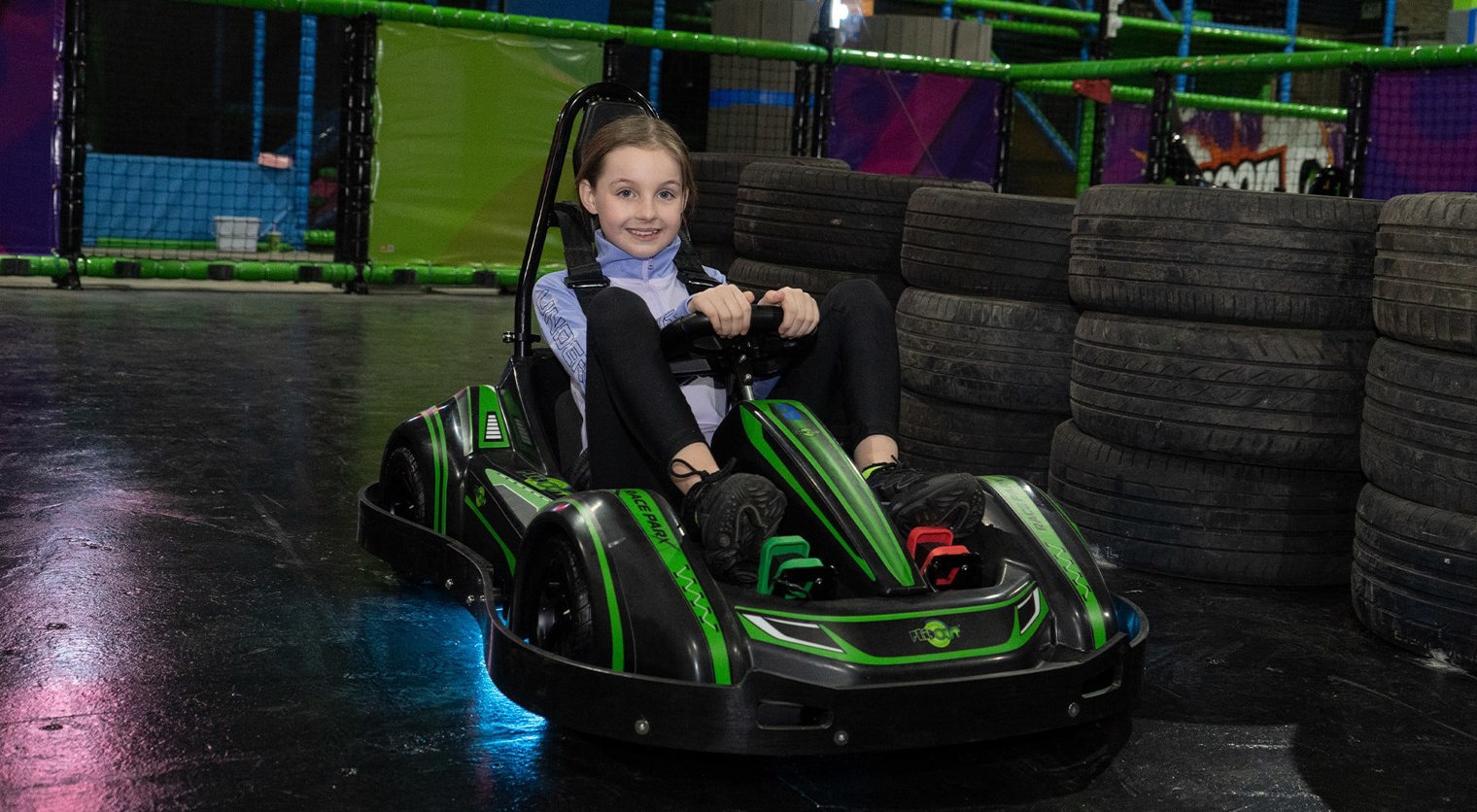 Girl in E-Kart at Flip Out UK