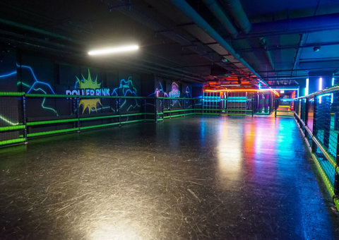 Roller Rink at Flip Out Canary Wharf