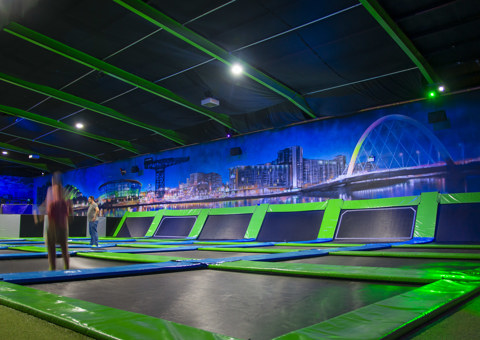 Trampolines at Flip Out Glasgow