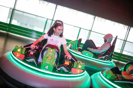 Bumper Cars at Flip Out Canary Wharf