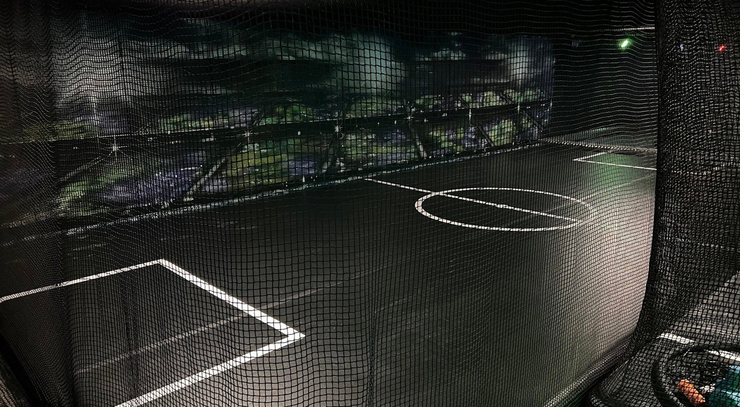 One of our sports zones - a football pitch with netting