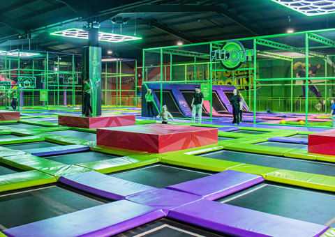 Trampolines at Flip Out Leeds